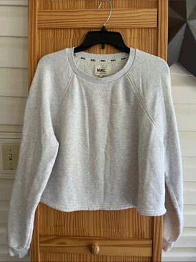 Madewell Heather Gray cropped Sweatshirt 100% Cotton